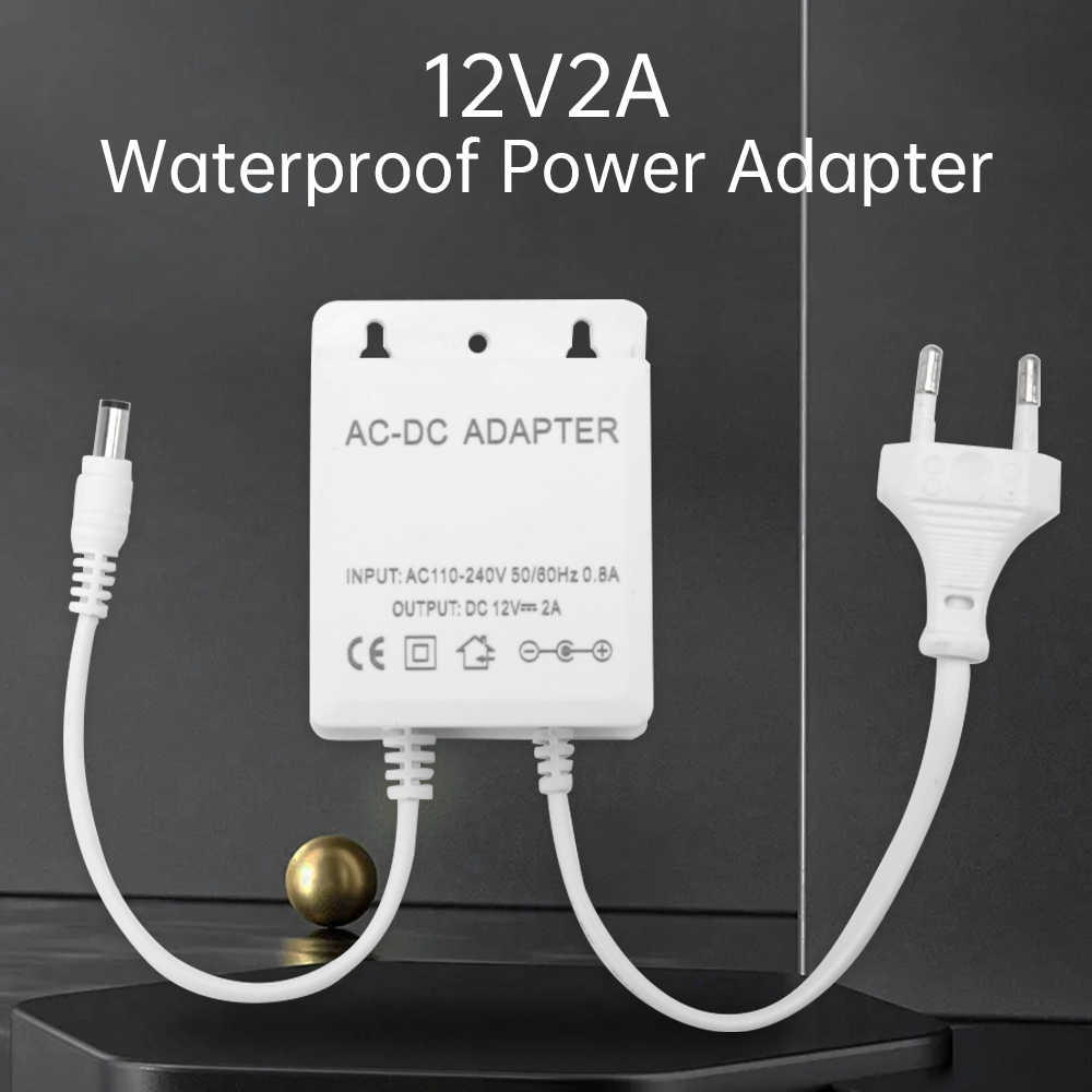 Outdoor Power Wire - DC12V 2A Adaptor Steker UE Keamanan