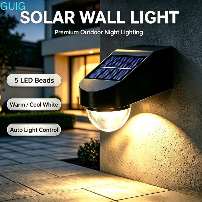 Outdoor Power Brush - Lampu Dinding Tenaga Surya 5 LED