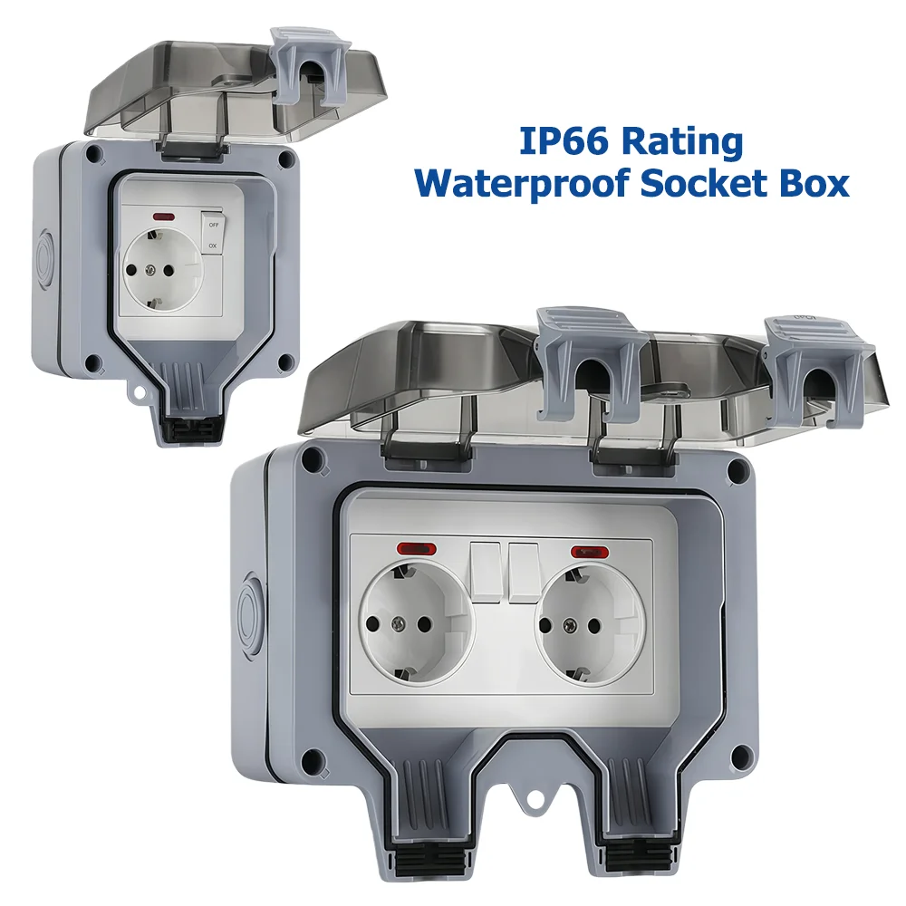 Outdoor Power Strip - Stopkontak Luar Ruangan Gaya Eropa dengan