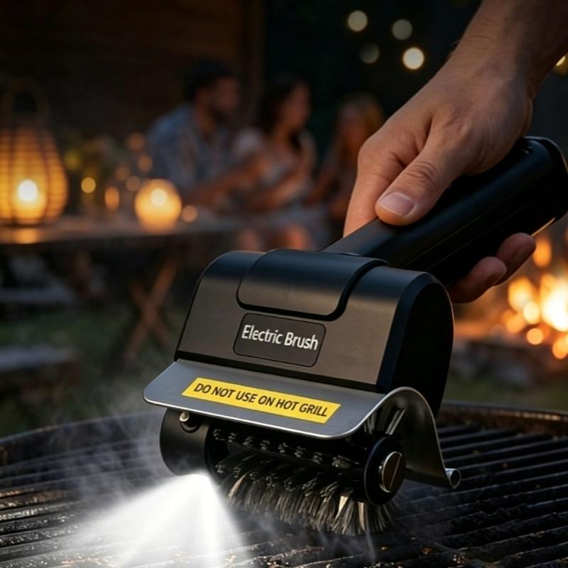 Outdoor Power Brush - Sikat Pemanggang Listrik Penggosok Barbekyu Dioperasikan