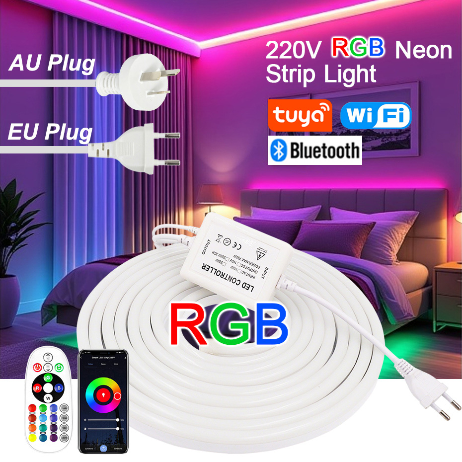 Outdoor Power Strip - Strip LED Neon RGB 220V dengan