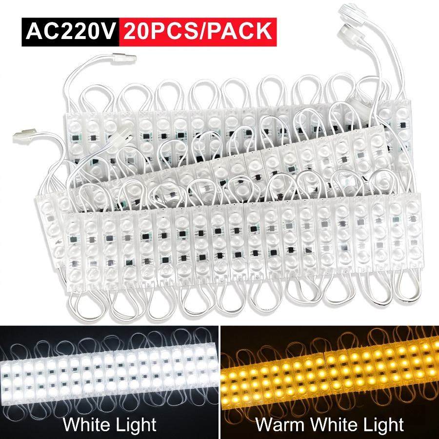 Outdoor Power Strip Weatherproof - Modul LED Sorot 220V 20PCS Tahan