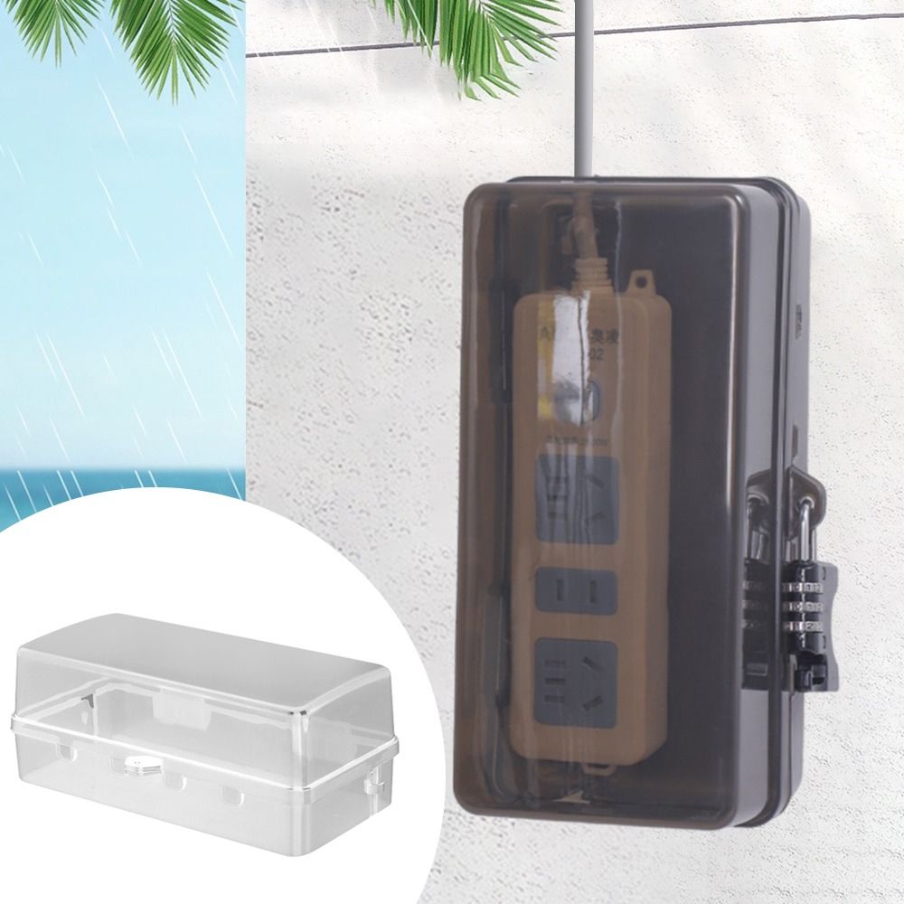 Outdoor Power Strip Weatherproof - Kotak Steker Plastik Portabel Anti Maling