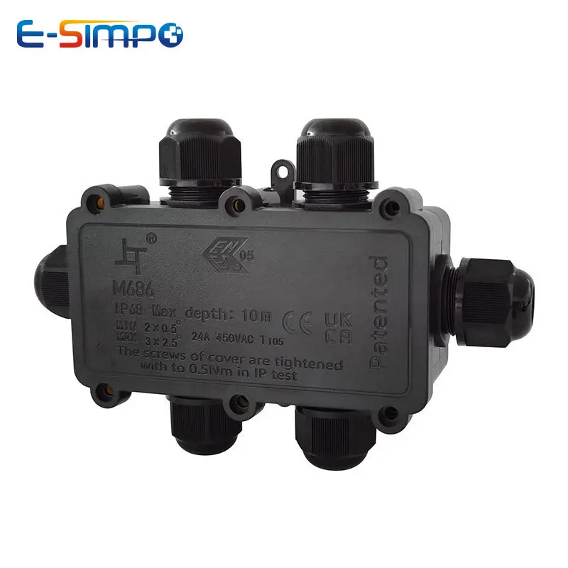 Outdoor Power Junction Box - 6Way 1IN5Out IP68 Kotak Sambungan Kabel