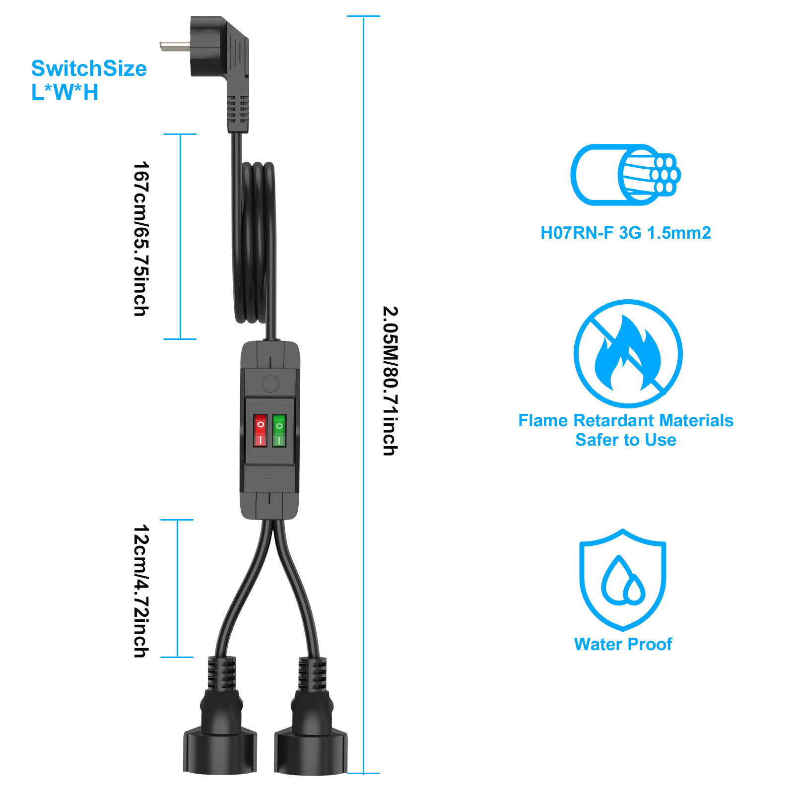 Kabel Ekstensi 40Cm/2M Steker  - Outdoor Power Extension ulasan dan harga