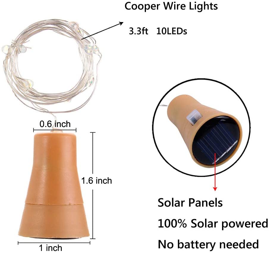 Lampu botol anggur Solar 10LED - Outdoor Power For Wedding ulasan dan harga