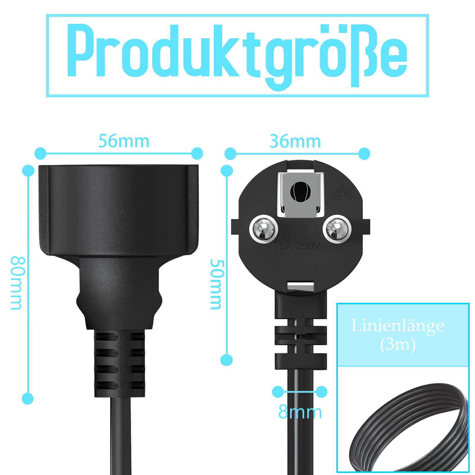 Kabel Ekstensi Daya EU 2/3/5 M - Outdoor Power Extension ulasan dan harga