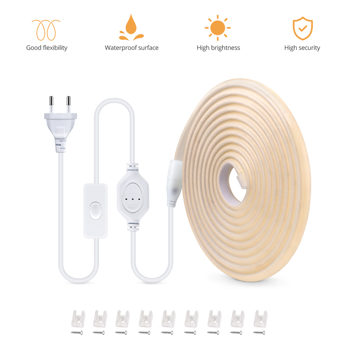 110V 220V COB LED Strip Lampu  - Outdoor Power Strip Weatherproof ulasan dan harga