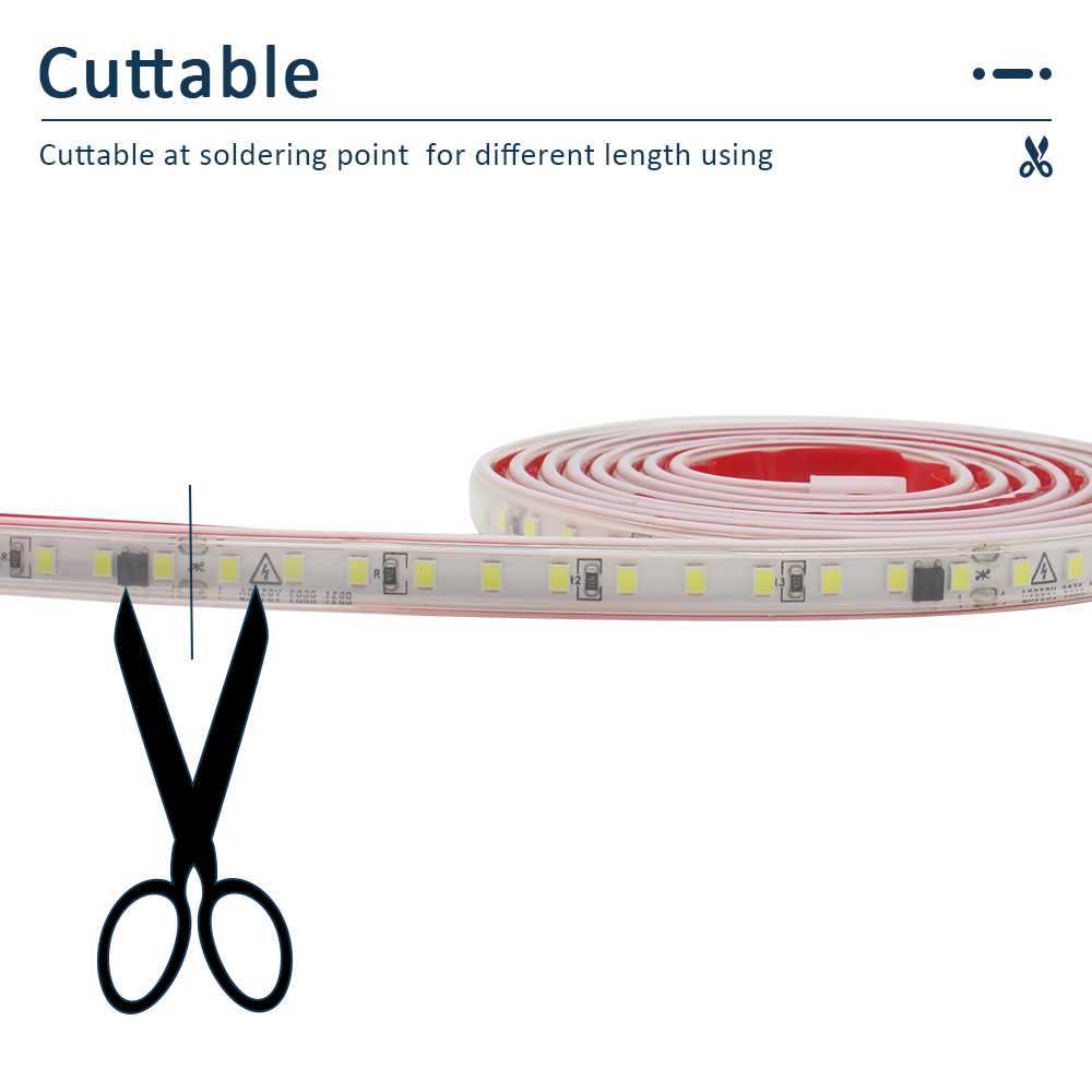 220V IP68 Tahan Air 120LED/M L - Outdoor Power Strip Weatherproof ulasan dan harga